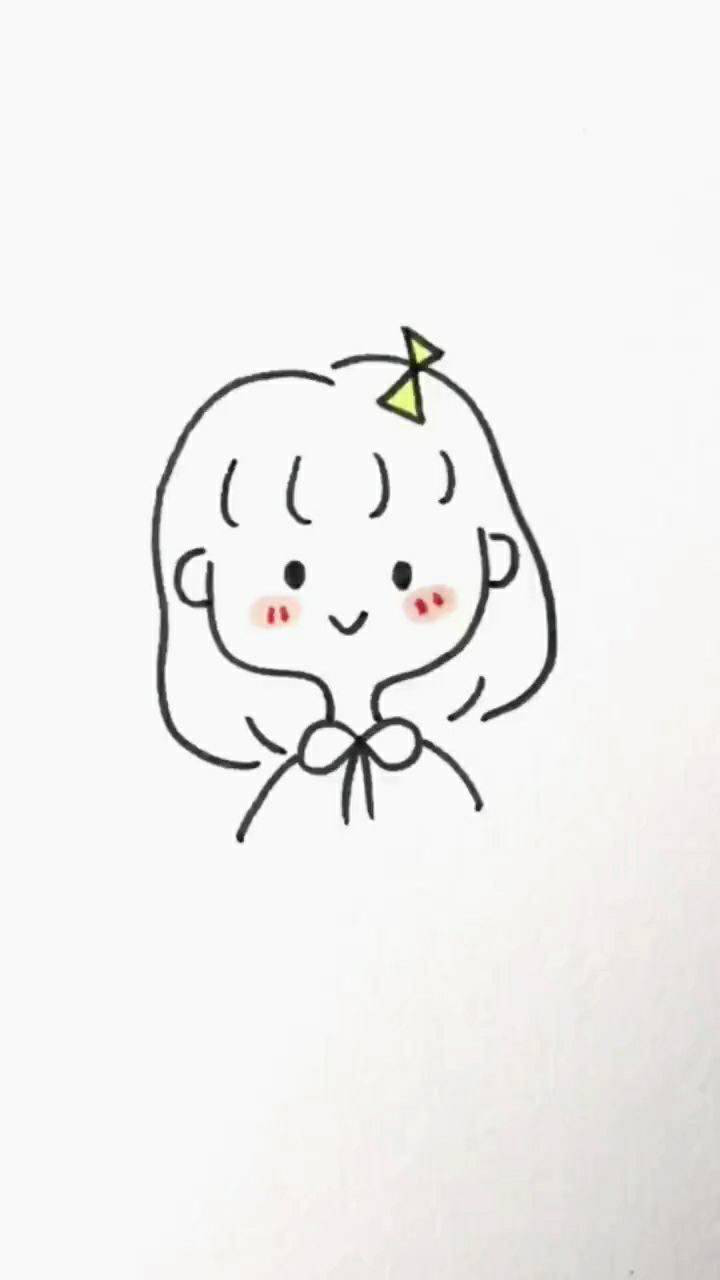 可以做头像简笔画特别适合可爱简约的小仙女哦