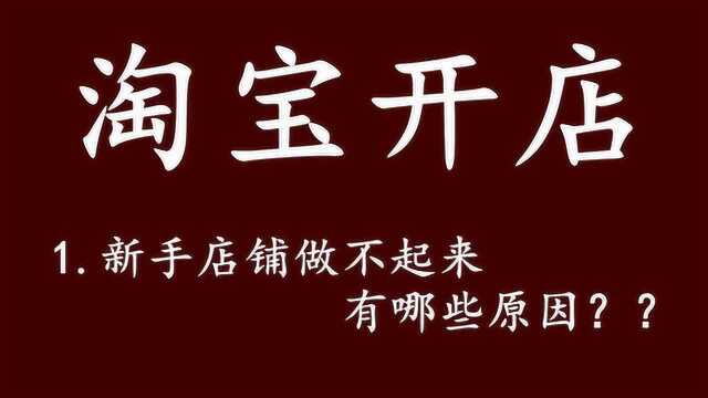 淘宝开网店新手店铺做不起来的原因 怎么学习开淘宝网店