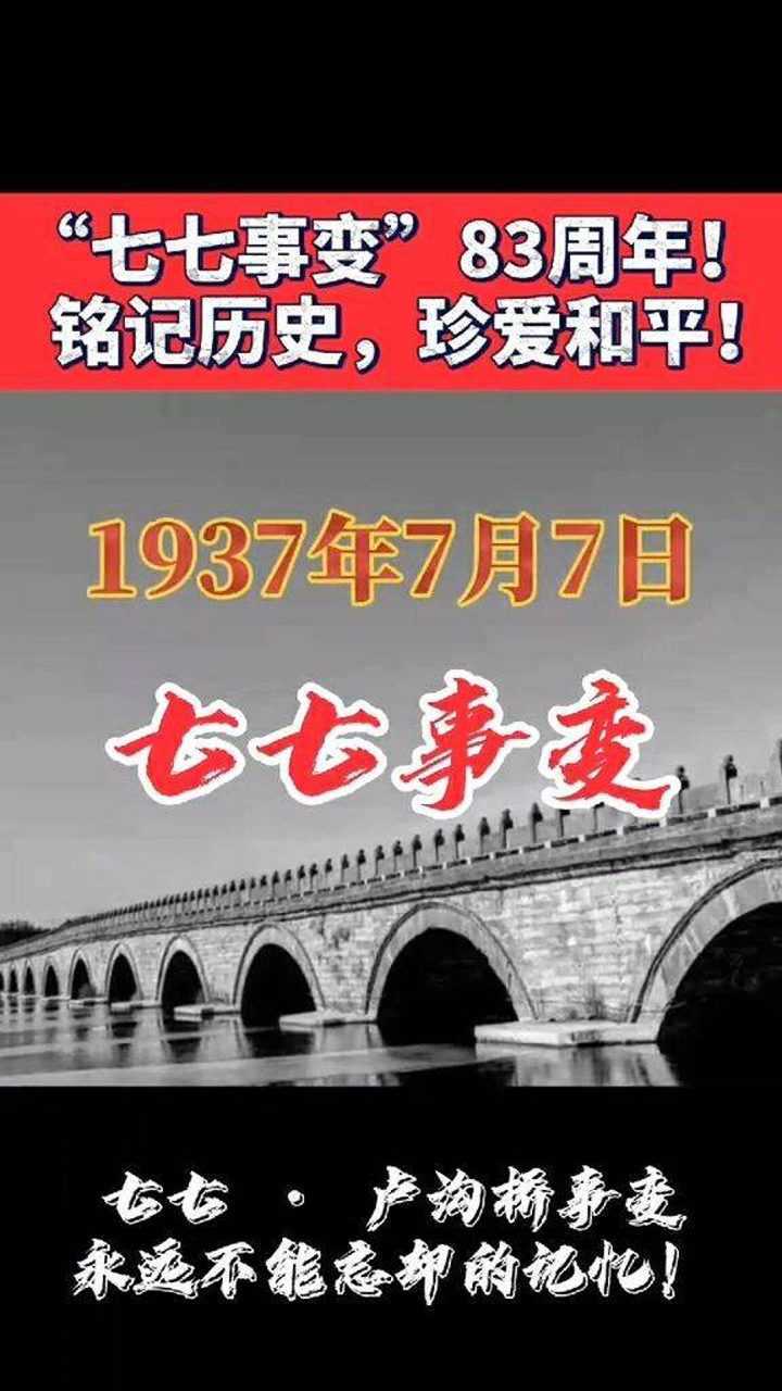 1937年7月7日日本侵略者挑起卢沟桥事变铭记历史