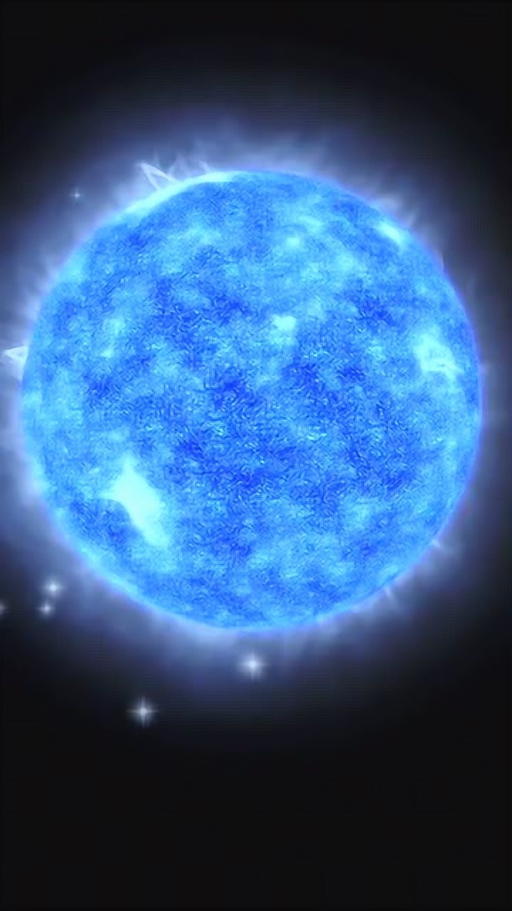 它是一颗蓝超巨星质量是太阳的10倍以上蓝色的恒星看着冰冷