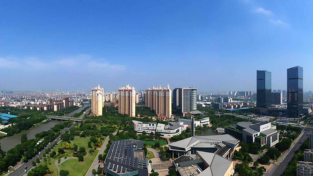 航拍全国文明城市张家港