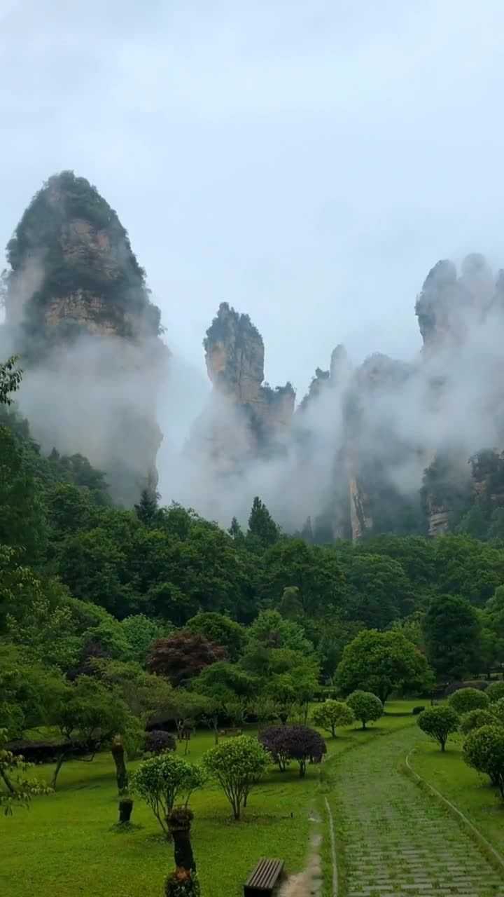 云雾缭绕的山景图片图片