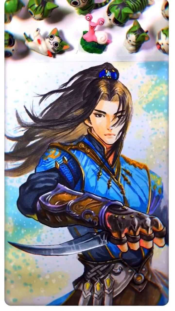 昨天熬夜画了唐三前世,我太难了