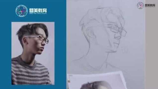 【素描头像】结构男青年仰视2找五官