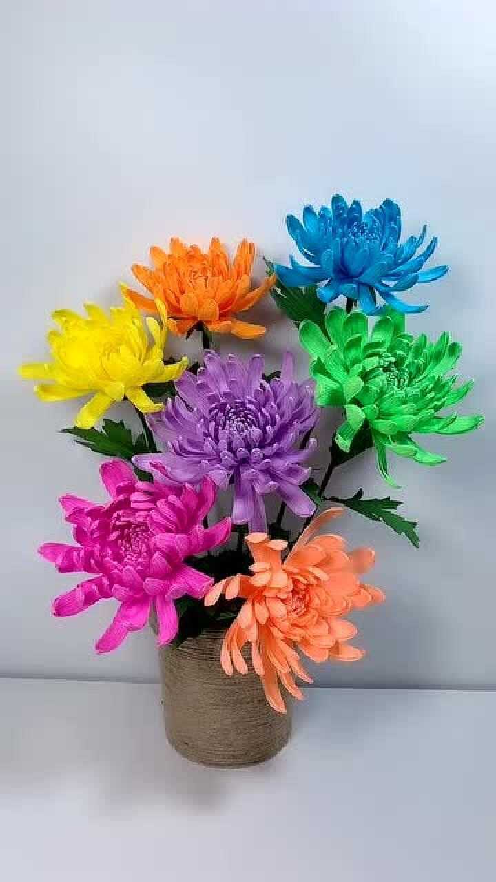 用卫生纸做最好看的菊花,比鲜花还要美!