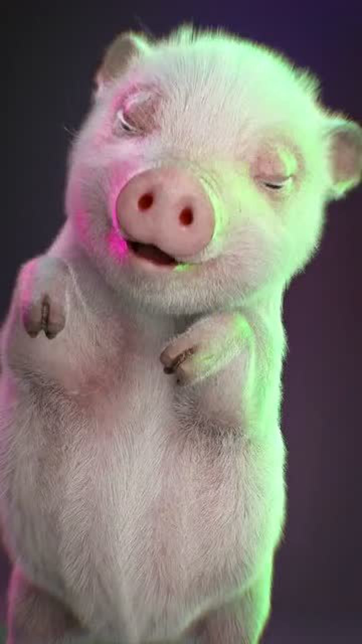 猪宝宝蹦迪接着奏乐接着舞