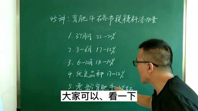 45讲:育肥牛在各个阶段、精料的添加量是多少?