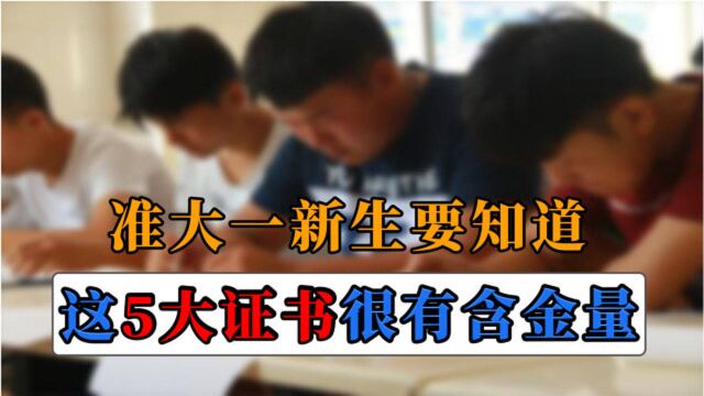 准大一新生要知道,大学期间考下这5大证书,毕业更有竞争力