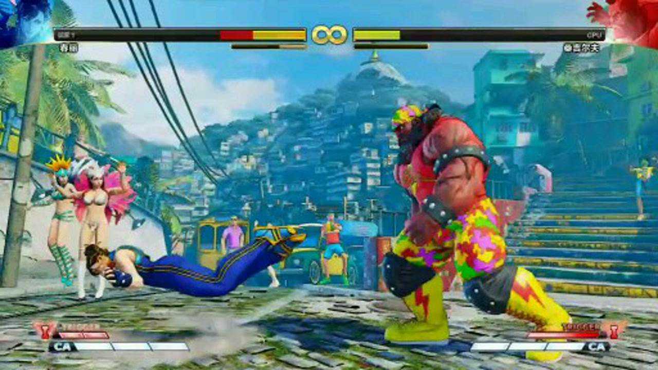 街头霸王5可怜的春丽姐姐被桑吉尔夫揍的好惨