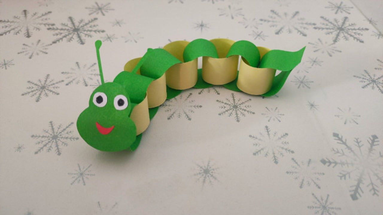 幼儿园手工作业,会动的毛毛虫手工制作教程,快给你家宝宝收藏吧