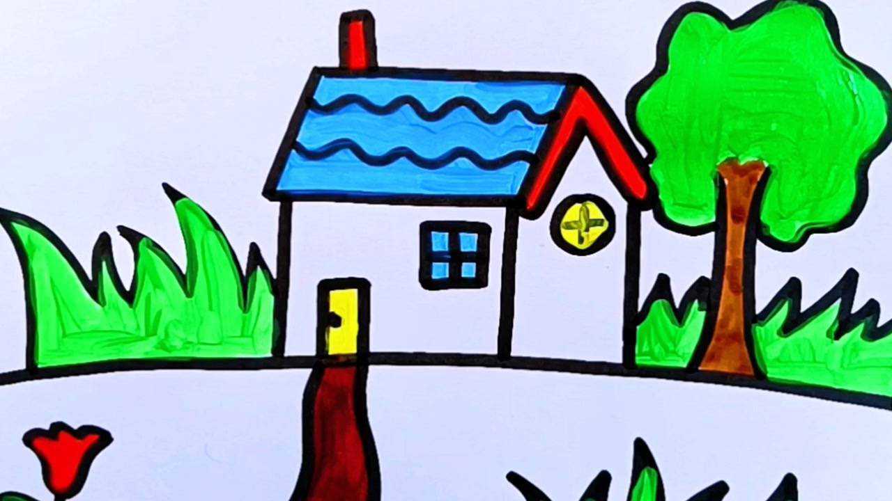 美丽的家简笔画教程,儿童兴趣爱好培养亲子活动