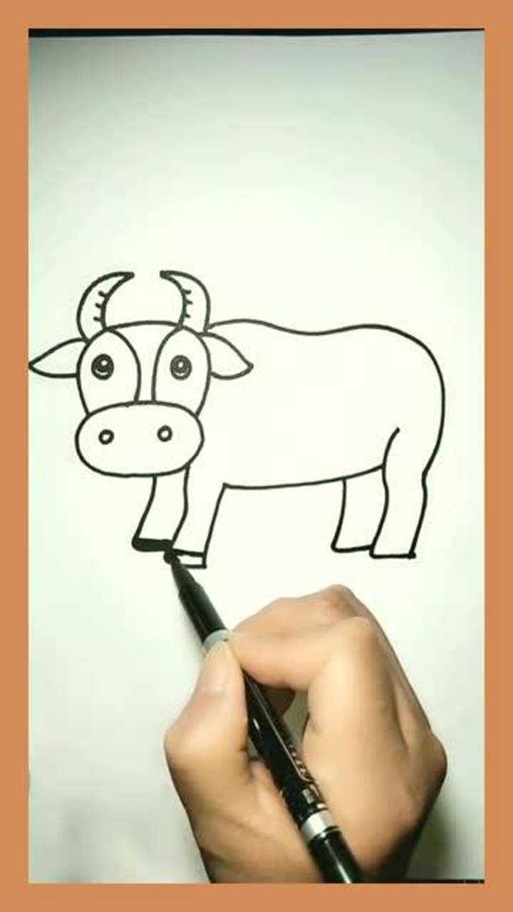 简单画牛画法图片