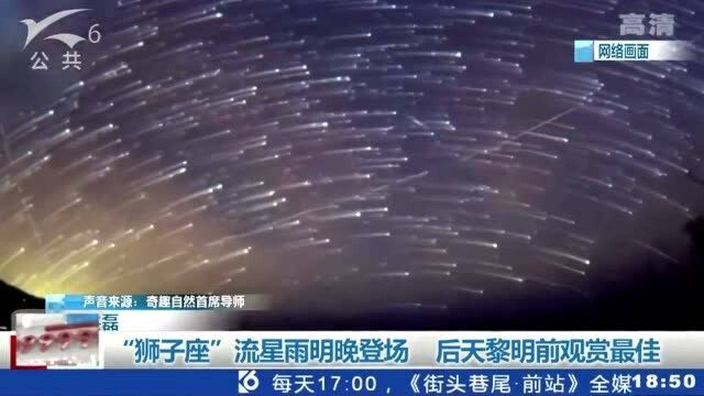 “狮子座”流星雨17日登场 18日黎明前观赏最佳