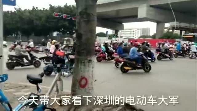 深圳电动车大军在全国敢说第二就没人敢认第一吧!