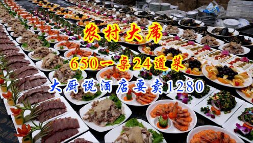安徽650一桌农村大席，24道菜还有霸王别姬，大厨说酒店要卖1280！