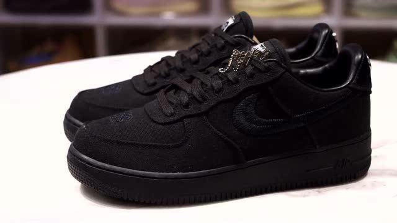 H12纯原制造AF1 Stussy x Nike Air Force 1 Low Triple Black 纯黑