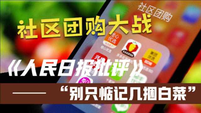 又一场千团大战?社区团购被人民日报点名批评:别只惦记几捆白菜