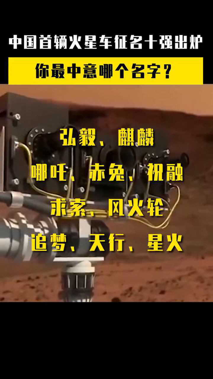 中国首辆火星车征名十强出炉你最中意哪个名字