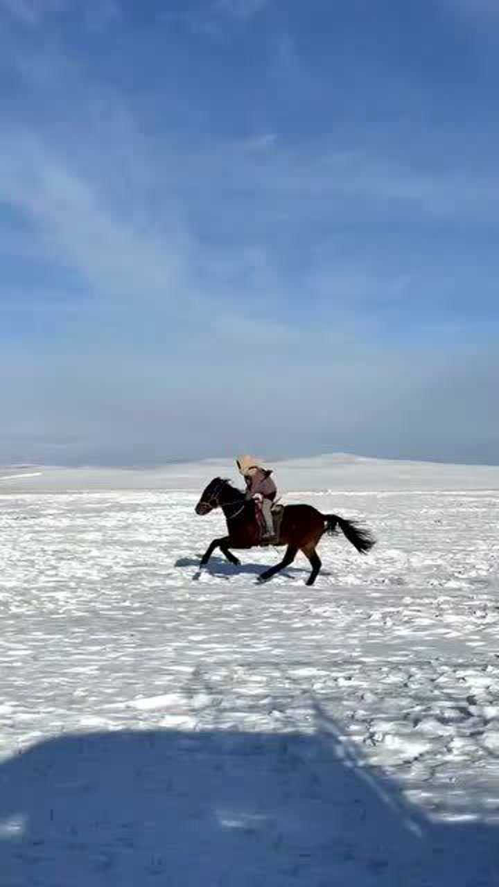 14岁蒙古族姑娘骑马,自古英雄出少年,太飒了!