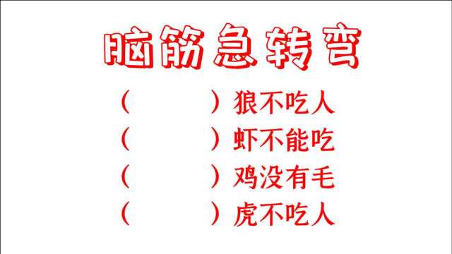 脑筋急转弯,什么狼不吃人,什么虾不能吃,什么鸡没有毛?