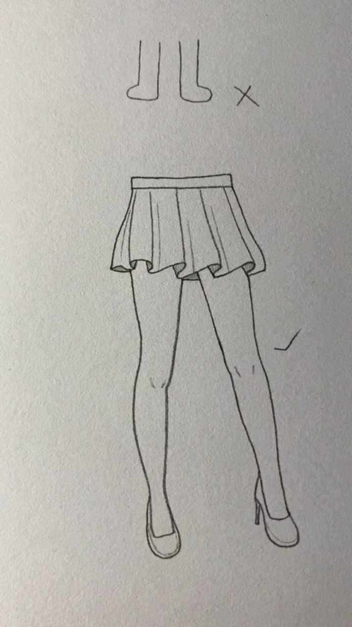 漫画女孩腿部画法图片
