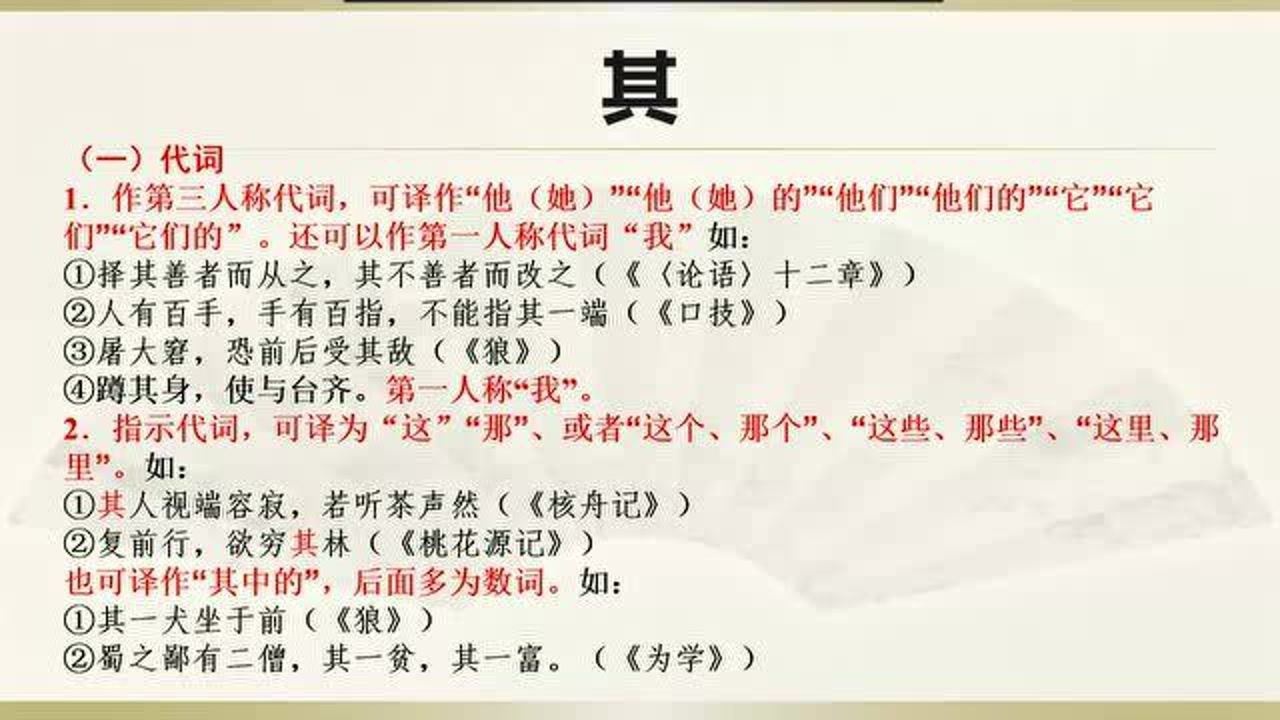 中考复习:文言虚词“其”字的意义和用法_高清1080P在线观看平台_腾讯视频