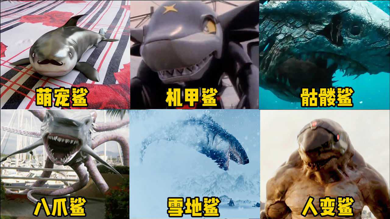 盘点电影中的变异鲨鱼,你觉得哪个更厉害,骷髅鲨鱼好