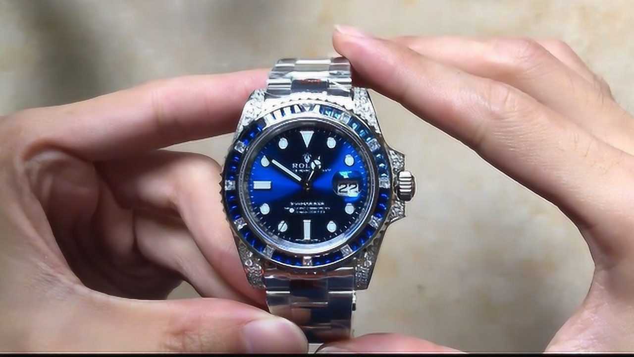 rof劳力士潜航者型罗志祥同款蓝水鬼116659 paveo 细节实拍