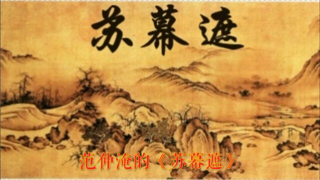 诗词欣赏:范仲淹《苏幕遮》,辽阔、凄美的秋色,深切的思乡之情