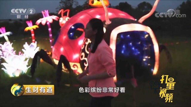 夜幕降临北汤村开启绚丽花灯秀,吸引大批游客前来观赏