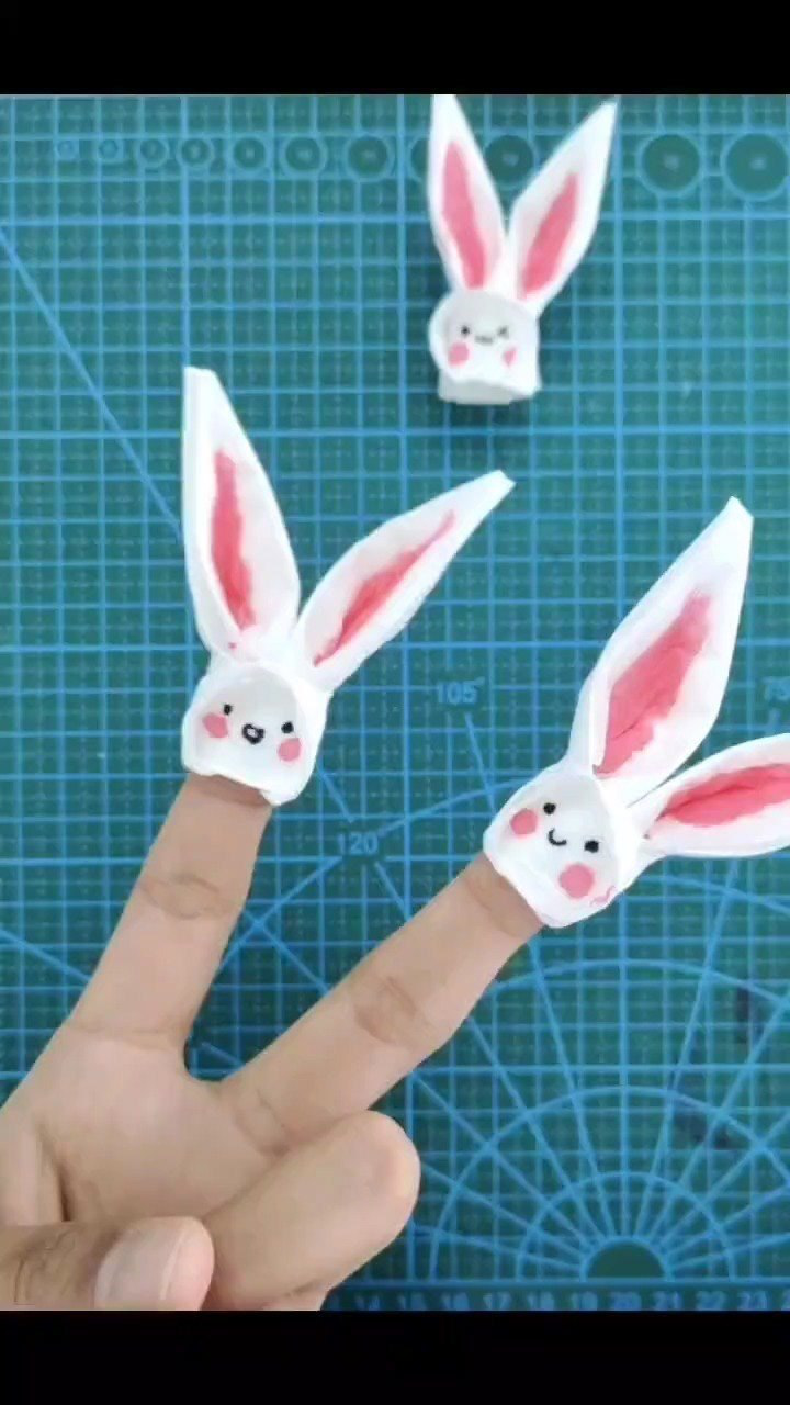 超简单的小兔子指套一张纸巾就可以了简笔画课堂