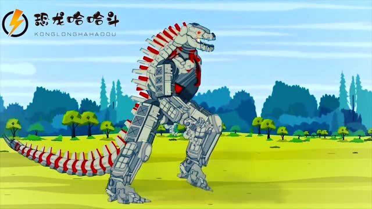 哥斯拉金刚联手激战机械哥斯拉动漫特效