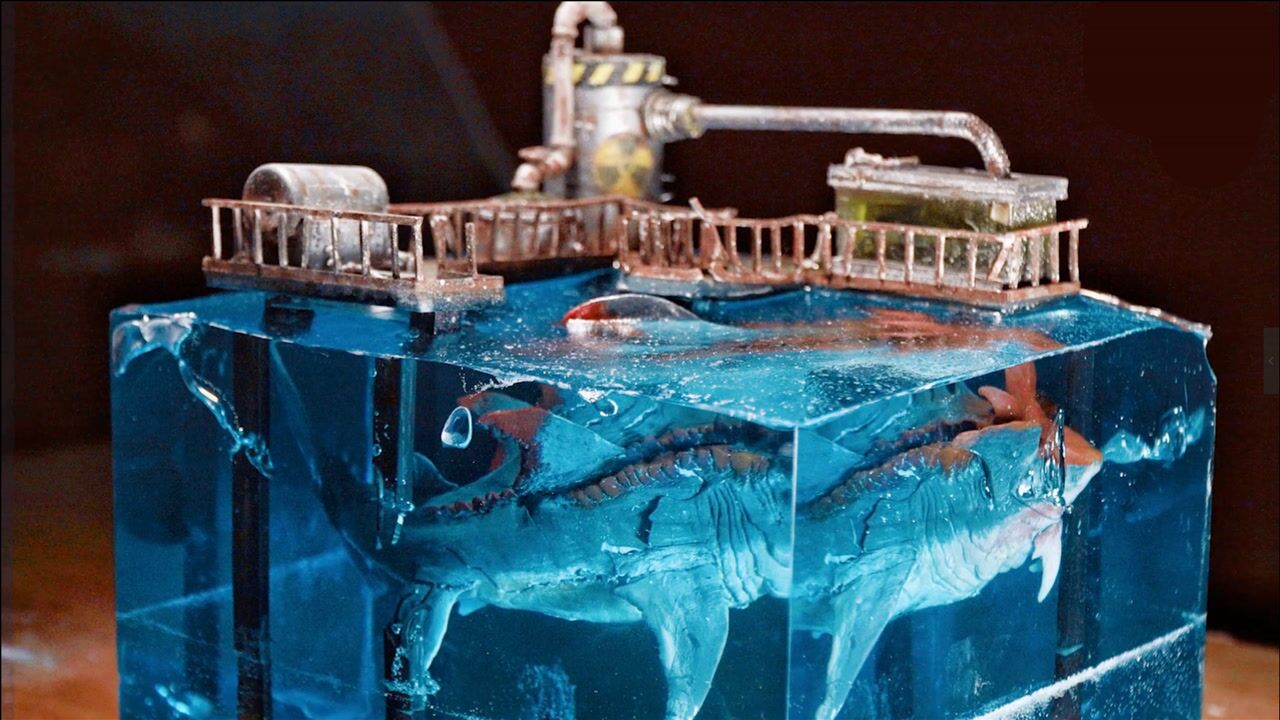 环氧树脂模型制作核废水厂底下发现一头变异的鲨鱼