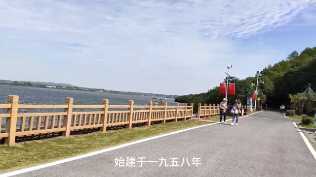 乘坐观光车游览南京金牛湖风景区