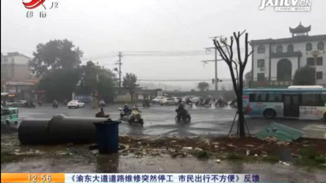 【《渝东大道道路维修突然停工 市民出行不方便》反馈】新余市城东建设投资总公司作出回应