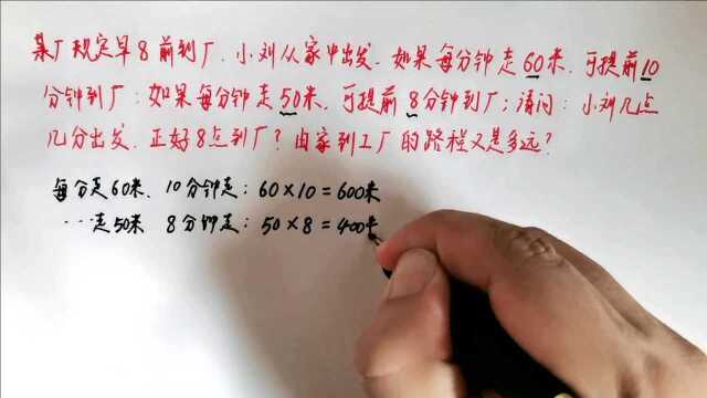 小刘几点几分出发,正好按规定8点到厂?由家到工厂路程有多远?