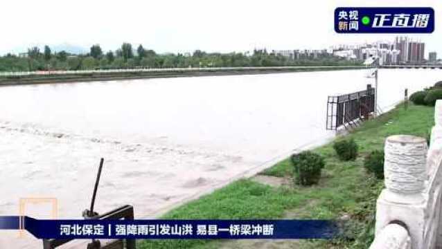 河北保定|强降雨引发山洪 易县一桥梁冲断