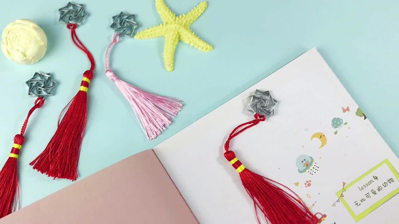 手把手教你用订书钉做一个玫瑰书签好看又实用