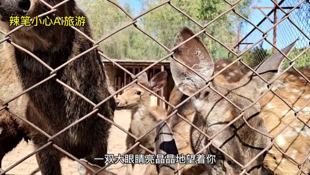 长春积德泉度假山庄 梅花鹿惹人喜爱 白鹅排队上山觅食 山庄无人打理