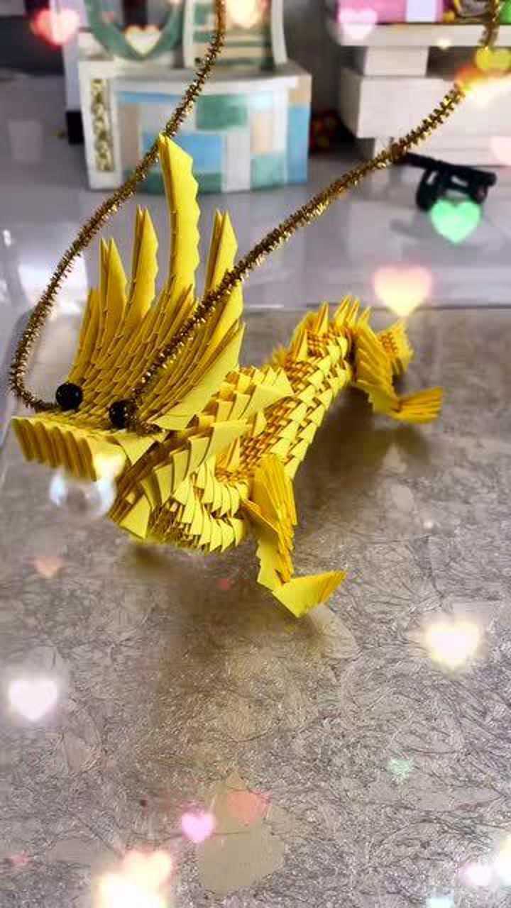 手工折纸制作中国龙成品真是太漂亮了喜欢的朋友们赶快收藏吧