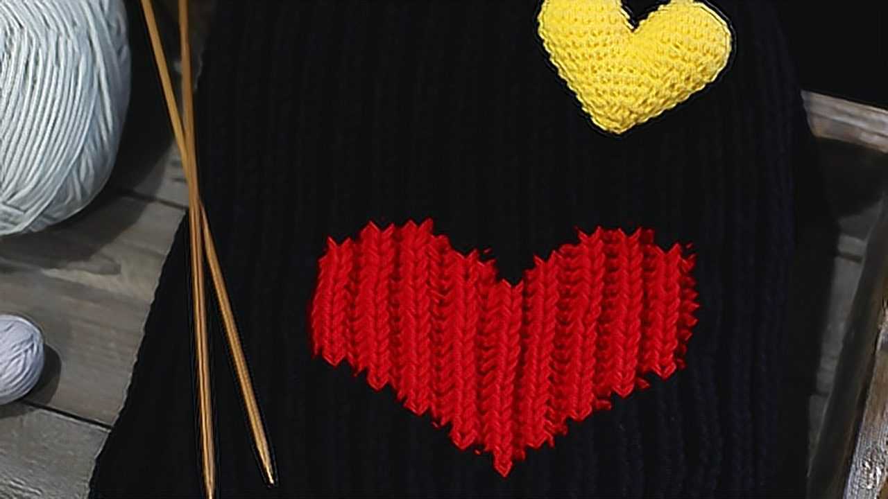 编织365毛线店出品爱心双元宝的织法视频教程