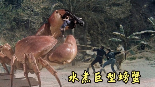 士兵捡到一只巨型螃蟹，丢到温泉里煮着吃，喜剧冒险电影