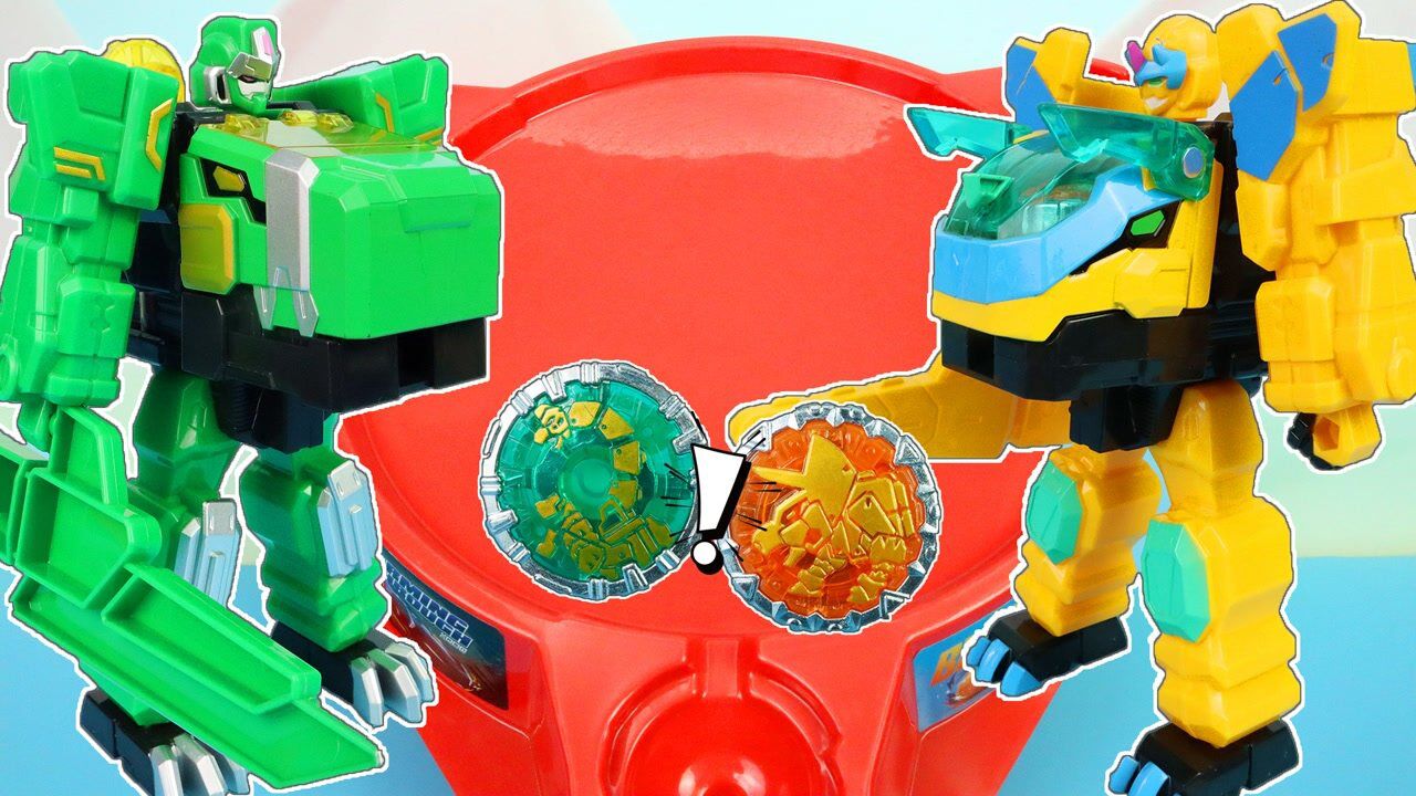 《玩具》天天趣玩 心奇爆龙战车第5季机甲战陀,三角龙vs腕龙玩具陀螺