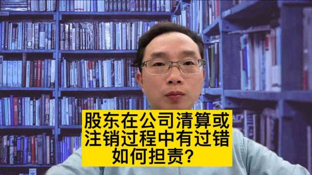 股东在公司清算或注销过程中有过错,如何担责?