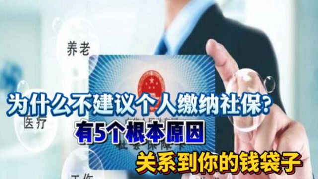 为什么不建议个人缴纳社保?有5个根本原因,关系到你的钱袋子