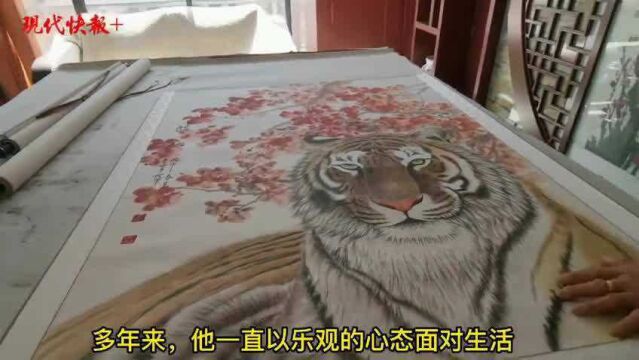 58岁接触绘画,泰州农民单手“画”出精彩人生