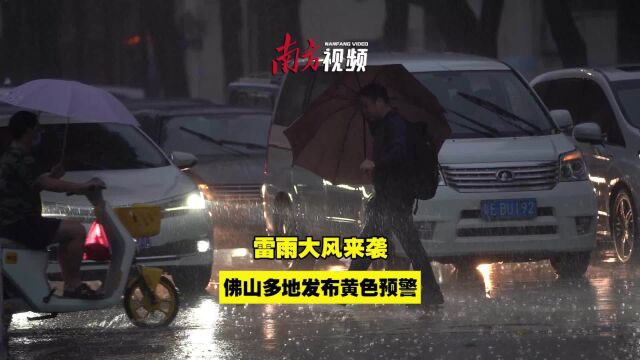 视频|雷雨大风来袭!佛山五区多个天气预警生效