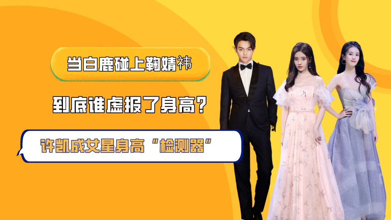 许凯成女星身高"检测器",当他碰上鞠婧祎白鹿,到底谁虚报了身高?