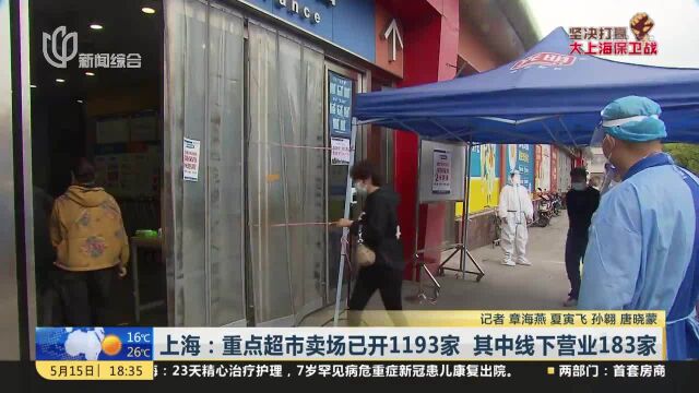 上海:重点超市卖场已开1193家 其中线下营业183家