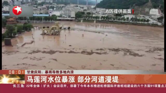 甘肃庆阳:暴雨导致多地内涝